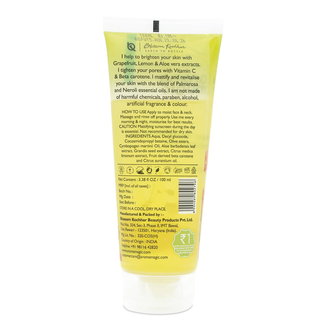 Aroma Magic Grapefruit Face Wash – Brightening Cleanser for Oily & Normal Skin